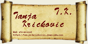 Tanja Kričković vizit kartica